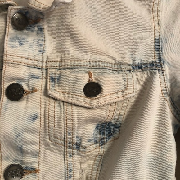 Free People Acid Wash Cropped Distressed Jacket - Picture 3 of 7
